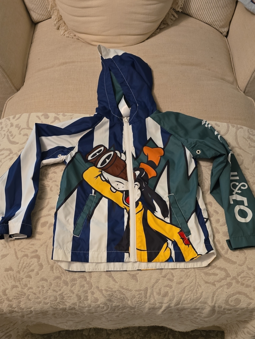 Disney Parks Kids Goofy & Donald Hooded Windbreaker/rain Jacket - Multicolor